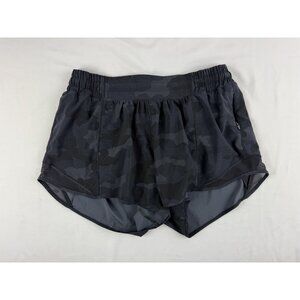 Lululemon Shorts Women’s 8 Tall Hotty Hot Lined Logo Black Camo Camouflage 4 Ins